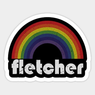 Fletcher Vintage Retro Rainbow Sticker